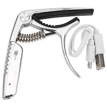 Imagem de XUXHOU Capo de Guitarra 2 Em 1 Com Bateria Recarregável, Display LED RGB para Guitarra Acústica, Elétrica e Ukulele (Preto)