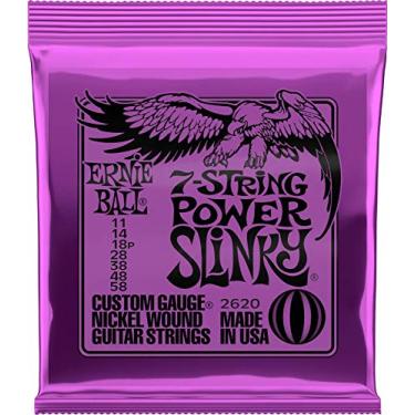 Imagem de Ernie Ball 7-String Power Slinky Nickel Wound Electric Guitar Strings, 11-58 Gauge (P02...