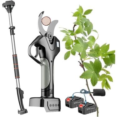 Imagem de Tesoura De Poda Elétrica Com Haste De Extensão Para Galhos De árvores De 0-50 Mm De Diâmetro, Tesoura Elétrica Para Jardinagem, Cortador De Galhos Para Poda De árvores, 2 Battery