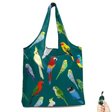 Imagem de BeeGreen Papagaios reutilizáveis-sacos de mercearia-presentes-laváveis na máquina pássaros reutilizáveis sacos de compras extra grandes sacos reutilizáveis sacos de 29,9 kg tecido de poliéster