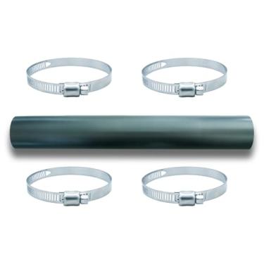 Imagem de Mangueira de pescoço de enchimento de combustível a gasolina com 4 braçadeiras, tanque de gás reforçado interno de 5 cm (reto, 5 cm ID 48 cm de comprimento)