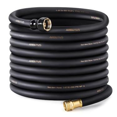 Imagem de Mangueira de jardim 5/20.3 cm x 30.5 m - Mangueira de água flexível sem torção 600 PSI Pressão de ruptura, leve e durável para quintal, lavagem de carro, animais de estimação, preto