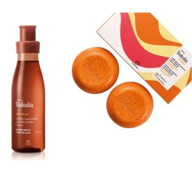 Imagem de Kit Tododia Jambo Rosa e Flor de Caju e 2 Sabonete Barra Esfoliante Energizante Gengibre e Tangerina