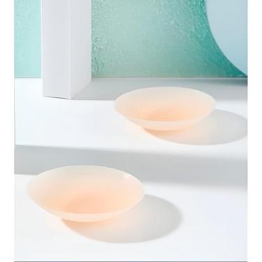Imagem de Protetor de Silicone Adesivo para Seios, Bege, 7cm x 7cm, Discreto, Macio e Flexível, Autocolante, 1 Par