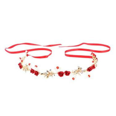 Imagem de barenx Tiara de cabelo com folhas douradas para dama de casamento, joias e flores