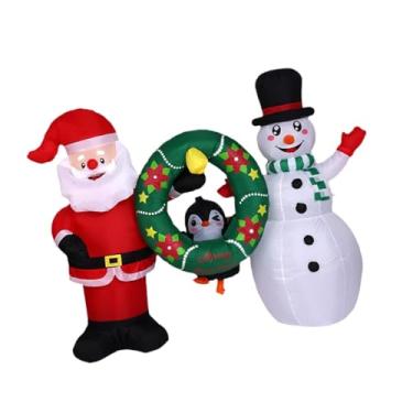 Imagem de Nishiyuenyi Decoração Inflável de Natal, Enfeites de Natal para Jardim, Iluminados, Decoração de Festa Inflável com LED Embutido para Jardim no Inverno.