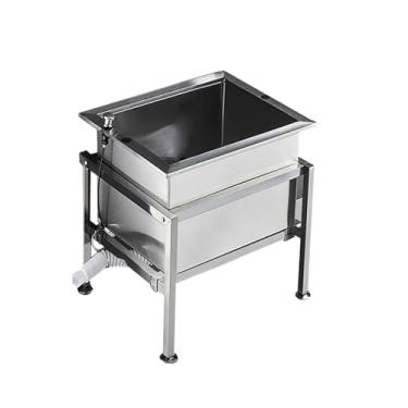 Imagem de TRGCJGH Lavatório de esfregão de piso interno e externo, pia de esfregão de aço inoxidável com drenagem para garagens de negócios de cozinha (48 cm/18,8 pol.)