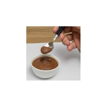 Imagem de Linha Gramado Kit 6 Colheres de Sobremesa, Inox com Cabo Polipropileno, Preta, 14,5cm, Design Moderno