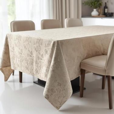 Imagem de Toalha de mesa Paris Jacquard para mesas de 4 a 10 cadeiras(Avelã,1,40 x 2,70)