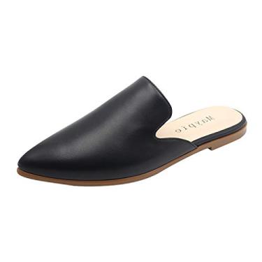 Imagem de Mocassim feminino Maypie sem cadarço com bico fino fechado sem cadarço, Preto, 7