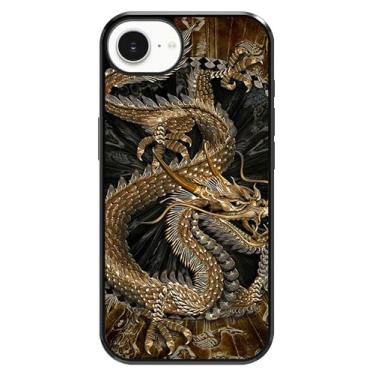 Imagem de VUTTOO Capa para iPhone 16e - Capa de telefone padrão dragão dourado chinês - Capa de telefone com proteção de absorção de choque TPU