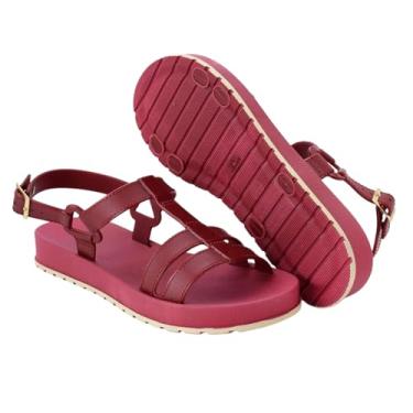 Imagem de Sandalia Feminina Papete Rasteirinha Super Charmosa Confortavel Leve Macia Alta Aderencia (VERMELHO BORDÔ, BR, Adulto, Numérico, 40)