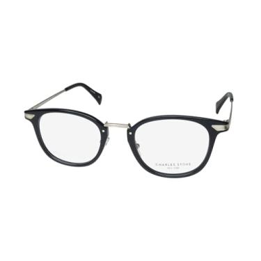 Imagem de Charles Stone New York 30033 Armação de óculos/óculos feitos à mão acetato premium quente, Preto/prata, 48-22-145