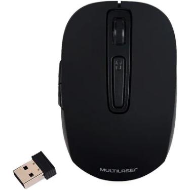 Imagem de Mouse Wireless Multi MO277, 2.4GHz, Bateria Lítio Recarregável, 1600 DPI, Preto