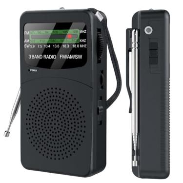Imagem de Rádio de bolso portátil com 3 pulseiras, rádio de emergência FM AM SW