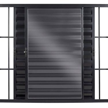 Imagem de Janela Veneziana 3 Folhas Móveis com Grade Vidro Liso 100x120 Ecosul Esquadrisul