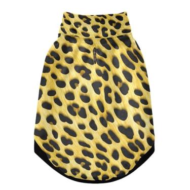 Imagem de SEHANY Casaco de cachorro marrom com estampa de leopardo para cães pequenos, superquente à prova de vento, jaqueta de inverno macia e aconchegante para clima de neve fria com coleira para animais de