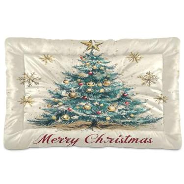 Imagem de SEHANY Cama de árvore de Natal para cães e gatos com fundo antiderrapante, caixa de canil, colchão macio para animais de estimação, lavável para cães pequenos, médios e grandes, gatos, 91 x 61 cm