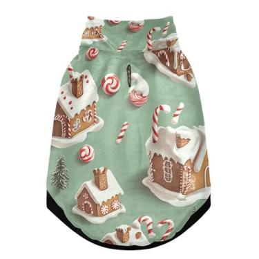 Imagem de SEHANY Casaco de Natal de gengibre para cães pequenos, superquente, à prova de vento, jaqueta de inverno, macia, aconchegante para animais de estimação, moletom para clima frio na neve com furo na