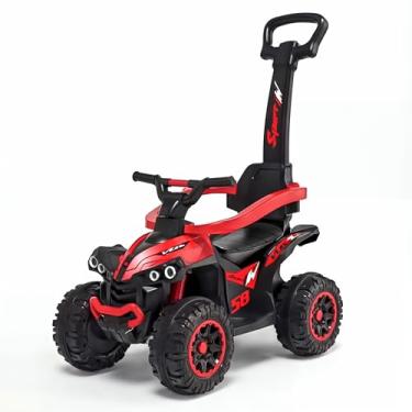 Imagem de Quadriciclo Infantil Spider URBANIUS, Jipe 2 em 1 Passeio e Pedal com Haste Empurradora Luz e Música, Crianças 1 a 4 Anos (Vermelho)