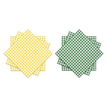 Imagem de Whaline Guardanapos de papel xadrez amarelo verde 100 peças Guardanapo de almoço com tema de golfe Let's Par-tee Sobremesa Jantar Guardanapo de mão para primavera verão aniversário chá de bebê