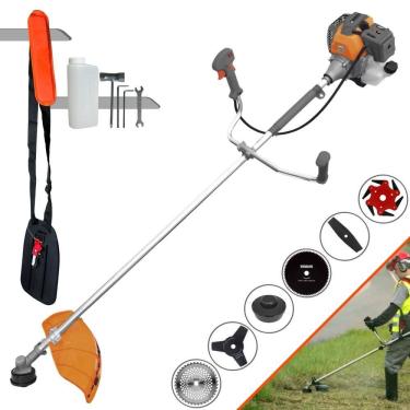 Imagem de Máquina de Corta Grama Tekna RL430P À Gasolina 43cc 1,7HP 10.000rpm Multifunções Profissional Completa Com Carretel de Nylon + 5 Lâminas de Corte