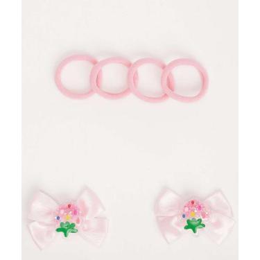 Imagem de Kit 6 Peças Presilhas E Elástico De Cabelo Infantil Ma-91831 - MARISA,