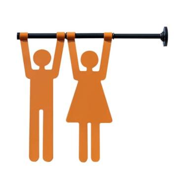 Imagem de XLWLLNJ Placa de banheiro, placa decorativa com símbolos gráficos para decoração de parede, sinalização para banheiro em restaurantes, escritórios, bares e, Homem E Mulher