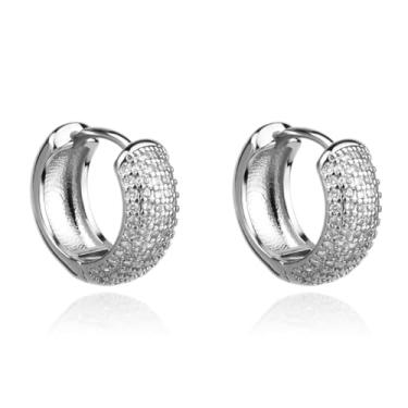 Imagem de LOMISS BRINCO ARGOLA FOLHEADO A OURO 18K ZIRCÔNIA CRAVEJADA (Prata, PEQUENO)