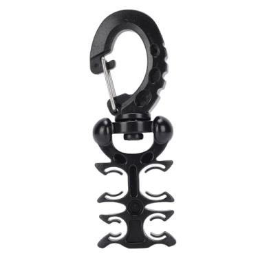 Imagem de Keenso Braçadeira de Suporte de Mangueira de Mergulho, Braçadeira de Mangueira Bcd à Prova de água de Pvc de Aço Inoxidável Com Fivela de Gancho Instantâneo para Equipamento de Mergulho (Preta)