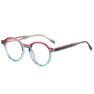 Imagem de Óculos de sol retrô oval feminino com armação dupla transparente para homens (vermelho, cinza e verde)