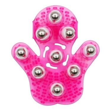 Imagem de Massageador Corporal Rosa, 9 Bolas Giratórias de Aço 360 Graus, PVC, Portátil, Anti-Celulite, Estimulador de Circulação Sanguínea, Para Uso Durante o Banho