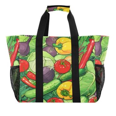 Imagem de Wassud Sacolas de compras reutilizáveis para vegetais, bolsa grande, impermeável, organizadora de lona para praia, piquenique, lavanderia, viagem
