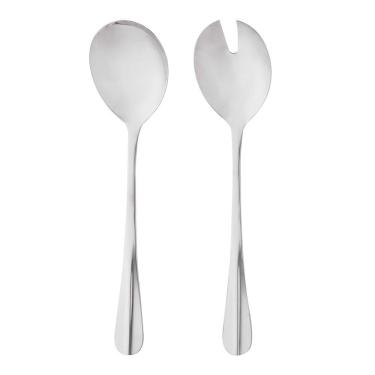 Imagem de Cj 2 Pegadores de Aço Inox para Salada Positano Prata 27cm Lyor
