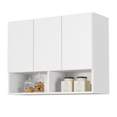 Imagem de Armario Aéreo  Multiuso Quarto Sala Cozinha Bela 3 Portas - Mega Facil
