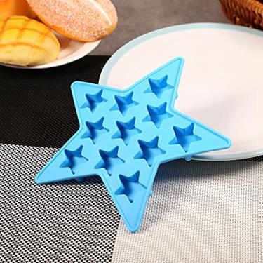 Imagem de Generic Fabricante de Cubos de Gelo de Silicone Legal, Bandeja de Gelo Em Forma de Cinco Estrelas Exclusiva, Molde Antiaderente para Decoração de Bolos, Presente de Feriado para Qualquer Festa