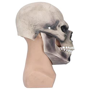 Imagem de GLOGLOW Máscara de Caveira Assustadora para Adultos, Capacete de Caveira de Látex de Cabeça Inteira para Adultos, Capacete de de Látex de Cabeça Inteira Com Olhos Brilhantes, Queixo Móvel, Perfeito