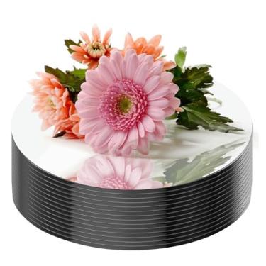 Imagem de Pacote com 16 espelhos redondos de acrílico para centros de mesa, espelhos redondos, bandejas para centros de mesa, decorações de centro de mesa de festa de Natal, chá de bebê de casamento, 2 mm de