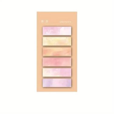 Imagem de 1 pacote com 120 folhas com abas adesivas coloridas gradientes, etiquetas de marcadores de página de classificação graváveis, amarelo