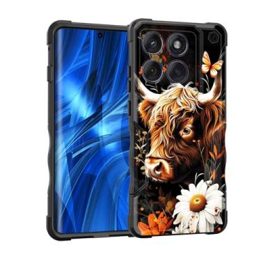 Imagem de EFGWSDER Capa para Moto Edge 2025, [camada dupla] [proteção contra quedas de grau militar de 3,5 m] Capa resistente à prova de choque para Motorola Moto Edge 2025 de 6,7 polegadas, borboleta de flores