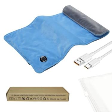 Imagem de Almofada de aquecimento de cobertor aquecido, aquecedor de corpo aquecido por usb (30x60cm), cobertores aquecidos elétricos, almofada lombar única, para uso em escritório doméstico- blue
