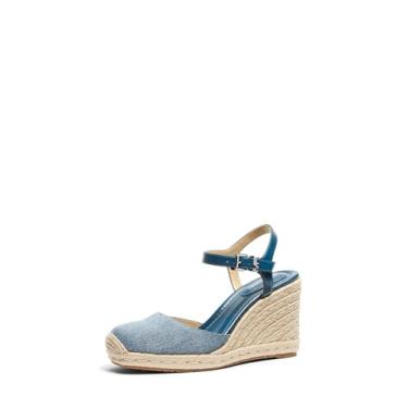 Imagem de Michael Kors Sandália feminina Kenzie Wedge, Denim/New Horizon Wash, 35
