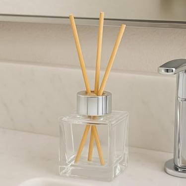 Imagem de Kit 10 Frascos de Vidro Cubo 100ml para Aromatizador Difusor – Com Tampa Luxo e Varetas(Prata)