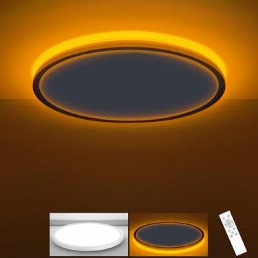 Imagem de zemty Luz de teto LED de 12 polegadas com luz noturna 1800K, 3000K/4000K/6500K luminárias reguláveis com controle remoto, lâmpada de teto de montagem embutida de 24 W 2400 lm para quarto, sala de