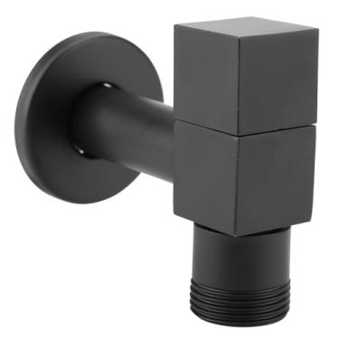 Imagem de Mingzhe Torneira Quadrada de Latão Preto para Máquina de Lavar, Montagem na Parede, água Fria para Casa, Banheiro, G1/2 G3/4 Rosca (Torneira para máquina de lavar 6 pontos)
