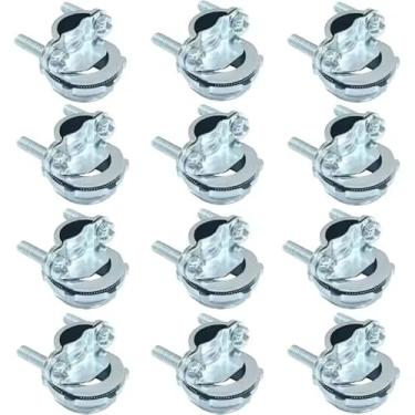 Imagem de Pacote com 12 conectores tipo braçadeira de 1/2 polegada, acessórios de conector de braçadeira de zinco prateado, proteção de conduíte metálico para caixa elétrica