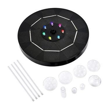 Imagem de Bomba de Fontana Solar LED 3 5W com Luz Gradiente Bateria 1800mAh 6 Bicos para Piscina Passarinho Jardim Pátio Ciclagem
