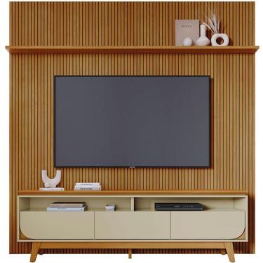 Imagem de Painel Para Tv 75 Polegadas Composição Bancada Lua Cumaru/opala