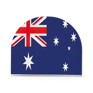 Imagem de Porta-guardanapos com bandeira da Austrália em acrílico, suporte de guardanapo para cozinha, suporte de guardanapo superior de bar para guardanapos de coquetel de papel de jantar