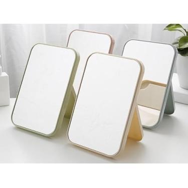 Imagem de Espelho de Maquiagem de Mesa Portátil Retangular para Penteadeira Espelho Maquiagem com Suporte Dobrável (KIT C/2 ESPELHOS)